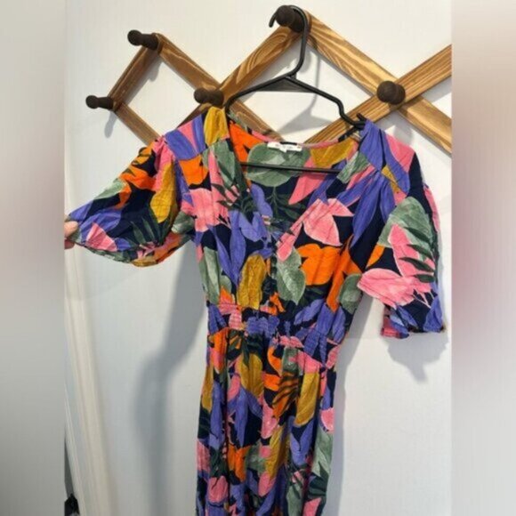 Anthropologie Abel The Label Leonard Maxi DressFloral Boho Vibrant Women - Picture 3 of 10